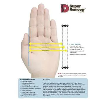 Chemical Resistant Gloves with Anti-Slip Grip - Durable & Reusable