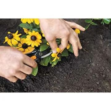 Fiskars Solid Snip Pruner, Floral SP14, Length: 24cm, Steel Blades/Plastic Handle, Black/Orange, 1051601