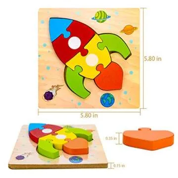 SKYFIELD Wooden Vehicle Puzzles for Toddlers Age 1 to 3