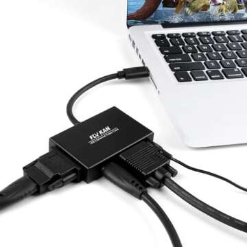 FLY KAN USB 3.0 to HDMI-DVI-VGA Video Graphics Card Adapter for Multiple Monitors-Add HDMI and DVI-D or HDMI and VGA (- Windows Only)