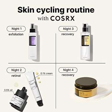 COSRX Skin Cycling Routine - Snail Mucin 96% Essence + Retinol 0.5 Oil, Recovery Set for Face and Ne...