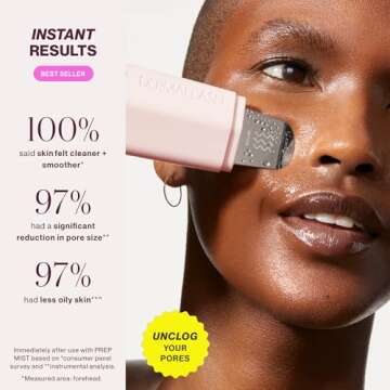 DERMAFLASH DERMAPORE+ Skin Care Device, Ultrasonic 2-in-1 Pore Extractor and Skincare Infuser, Blush