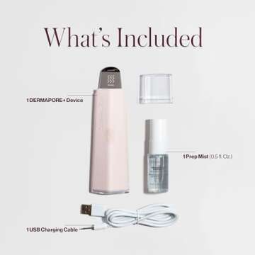 DERMAFLASH DERMAPORE+ Skin Care Device, Ultrasonic 2-in-1 Pore Extractor and Skincare Infuser, Blush