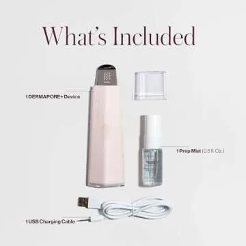 DERMAFLASH DERMAPORE+ Skin Care Device, Ultrasonic 2-in-1 Pore Extractor and Skincare Infuser, Blush