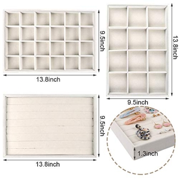 Elegant Velvet Jewelry Organizer Set of 3 for All Jewelry