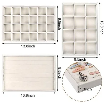 Elegant Velvet Jewelry Organizer Set of 3 for All Jewelry