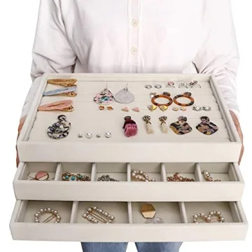 Elegant Velvet Jewelry Organizer Set of 3 for All Jewelry