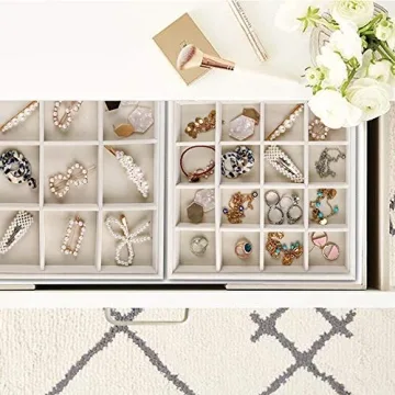 Elegant Velvet Jewelry Organizer Set of 3 for All Jewelry