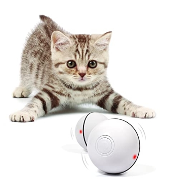 YOFUN Smart Interactive Cat Toy - Upgraded 360 Degree Self Rotating Ball, USB Rechargeable Wicked Ba...