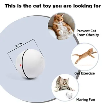 YOFUN Smart Interactive Cat Toy - Self Rotating USB Ball