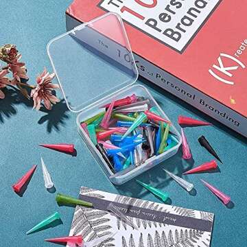 Auniwaig 120PCS Plastic Tapered Pinhead 25 Gauge TT Adhesive Dispensing Tip 1.6mm Tip ID Smoothflow Tapered Tips Dispensing Needle Tips Accessory Parts for Glue Epoxy Dispensing