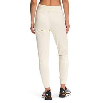 THE NORTH FACE Women's Exploration Fleece Jogger, Vintage White Heather/TNF White Logo, Medium