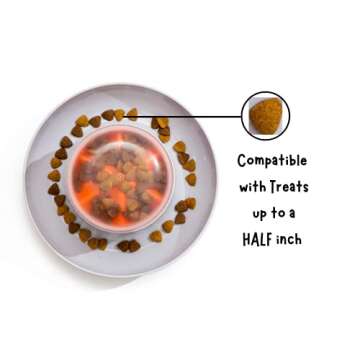 The UFO Interactive Push Button Food Treat Dispenser Bowl for Dogs and Puppy for Fun Slow Feeding Puzzle Feeder