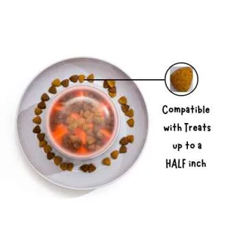 The UFO Interactive Push Button Food Treat Dispenser Bowl for Dogs and Puppy for Fun Slow Feeding Puzzle Feeder