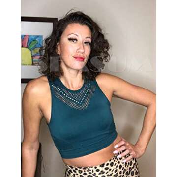 Longline Sport Bra - Seamless Yoga Crop Top by SEASUM