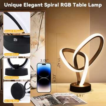 Vocevos LED Modern RGB Table Lamp with Touch Control