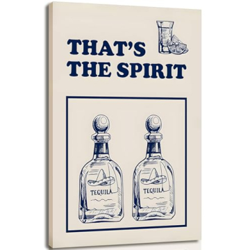 Hwetui Vintage Tequila Canvas Poster Retro Cocktail Wall Art Print for Unique Home Decor