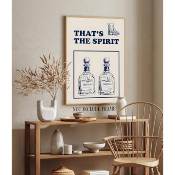 Hwetui Vintage Tequila Canvas Poster Blue Cocktail Art