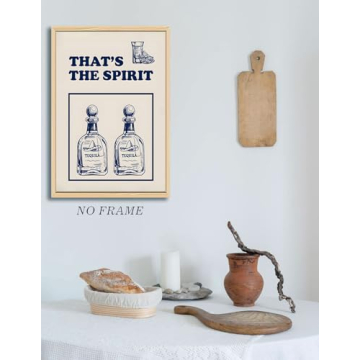 Hwetui Vintage Tequila Canvas Poster Blue Cocktail Art