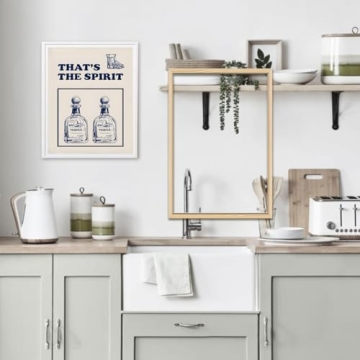 Hwetui Vintage Tequila Canvas Poster Blue Cocktail Art