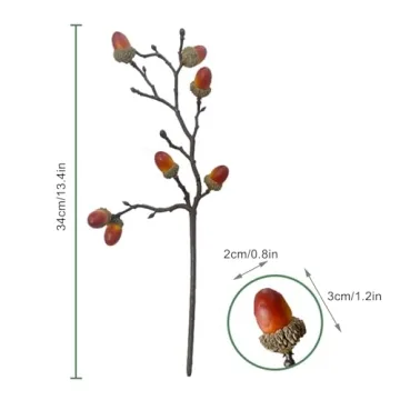 BEIJIALY Christmas Artificial Acorn Picks for Holiday Decor