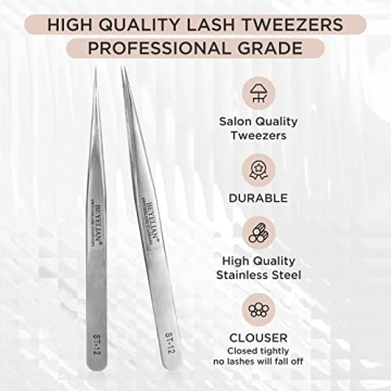 BEYELIAN Professional Eyelash Extension Tweezers for Lash Artists