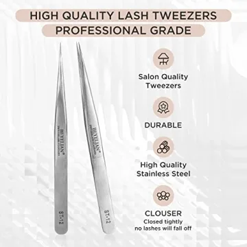BEYELIAN Professional Eyelash Extension Tweezers for Lash Artists