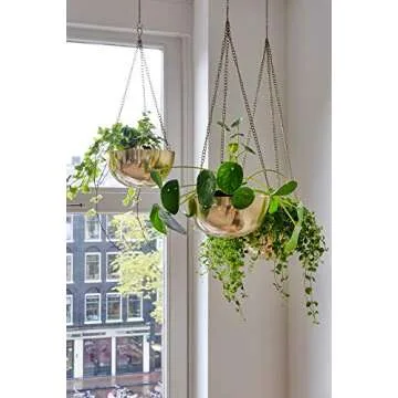 Boho Chic Gold Hanging Planters - Set of 3 Decor