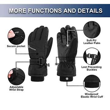 Andorra Ski Gloves: Waterproof & Touchscreen for Winter