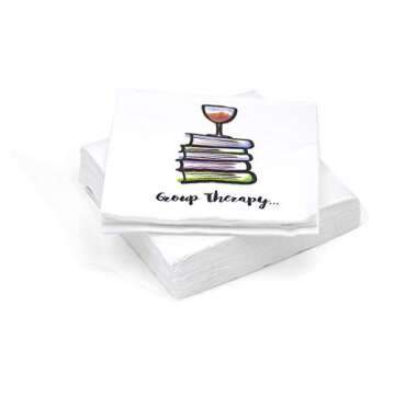 30 Pk, "Group Therapy" Cocktail 3-Ply Paper Party Napkins for Book Club, Wine Night, Womens Group, Galentine's Day or Girls Night
