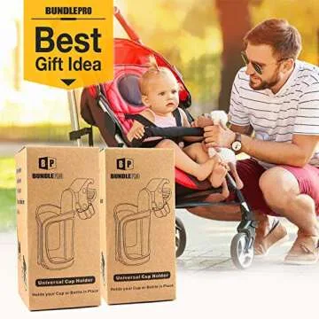 Pack of 2 Stroller Cup Holders, Universal Drinks Holder for Bikes, Trolleys or Walkers