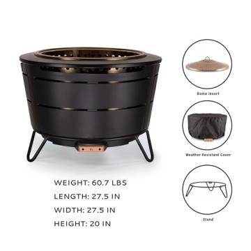 TIKI Smokeless 27.5 in. Reunion Fire Pit for Cozy Gatherings