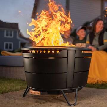 TIKI Smokeless 27.5 in. Reunion Fire Pit for Cozy Gatherings