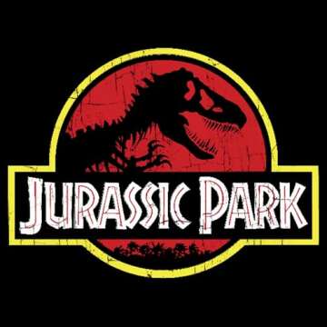Jurassic Park Logo Men's T-Shirt, Black, Large