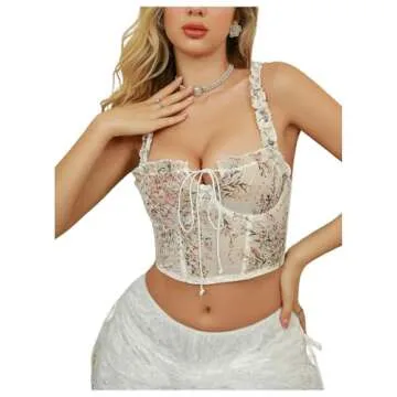 Stylish OYOANGLE Floral Print Bustier Top for Women