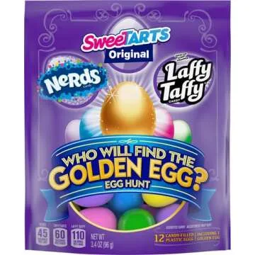 Wonka Egg Hunt with a Golden Egg, Candy-filled Easter Egg, 3.4 Ounce (12 count)