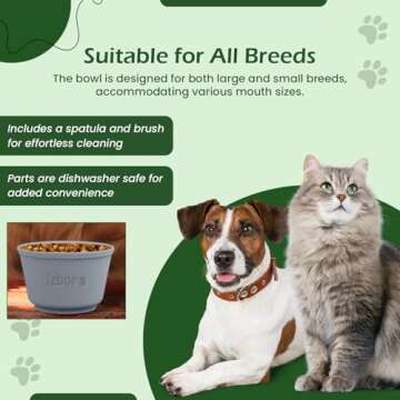 Silicone Slow Feeder Dog Bowl for All Breeds and Sizes