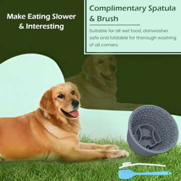 Silicone Slow Feeder Dog Bowl for All Breeds and Sizes