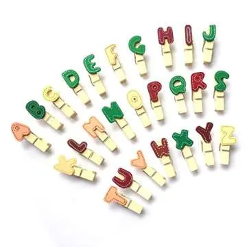 Wooden Mini Clothespins Letters for Creative Displays