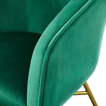 Yaheetech Living Room Chair, Modern Accent Chair, Soft Velvet Barrel Chair with Golden Metal Legs and Soft Padded for Living Room/Bedroom/Makeup Room/Study/Waiting Room, Green