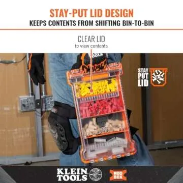 Klein Tools 54812MB MODBox Compact Storage Box, Parts Organizer, Toolbox Connects to MODBox Modular ...