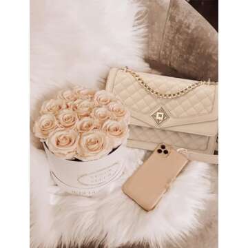 LOVEVOOK Shoulder Bag for Women Quilted Crossbody Purse,Leather Chain Bag for Gift Classic Satchel Handbag Nude