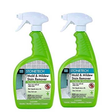 STONETECH Mold & Mildew Stain Remover, Cleaner for Natural Stone, 24-Ounce (.710L) Spray Bottle, 2-p...