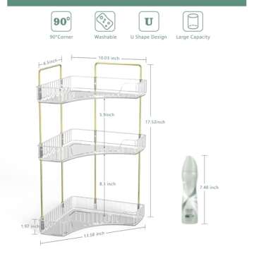 Webetop Corner Bathroom Counter Organizer - 3 Tier Makeup Organizer for Versatile Space Utilization