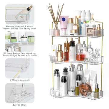Webetop 3-Tier Corner Bathroom Organizer for Efficient Storage