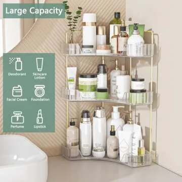 Webetop 3-Tier Corner Bathroom Organizer for Efficient Storage