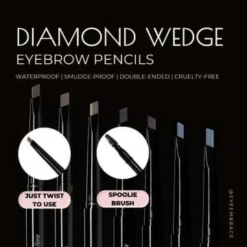 Eye Embrace Cool Helen: Light Gray Eyebrow Pencil – Waterproof, Double-Ended Automatic Angled Tip & Spoolie Brush, Cruelty-Free