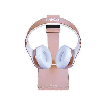 LUXA2 E-One Rose Gold Solid-Metal Aluminum Universal Gaming Headphone Stand/Hanger/Holder for Headsets Display HO-HDP-ALE1RG-00