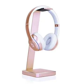 LUXA2 E-One Rose Gold Solid-Metal Aluminum Universal Gaming Headphone Stand/Hanger/Holder for Headsets Display HO-HDP-ALE1RG-00