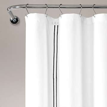 Lush Decor Hotel Collection Shower Curtain, 72" x 72", White & Black